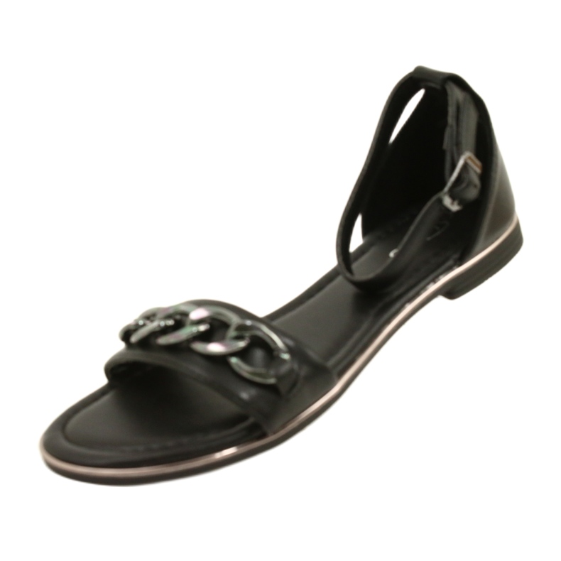 Evento Kvinnors sandaler med kedja 22SD35-4876 Black svart 4