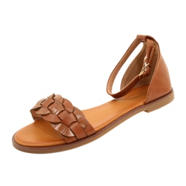 Evento Damsandaler med fläta 22SD35-4604 Camel brun 3