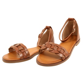 Evento Damsandaler med fläta 22SD35-4604 Camel brun 2
