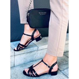 Sparkle Black sandaler med låg klack svart 2