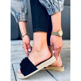 Blommig fiesta Primrose Black tofflor svart 1