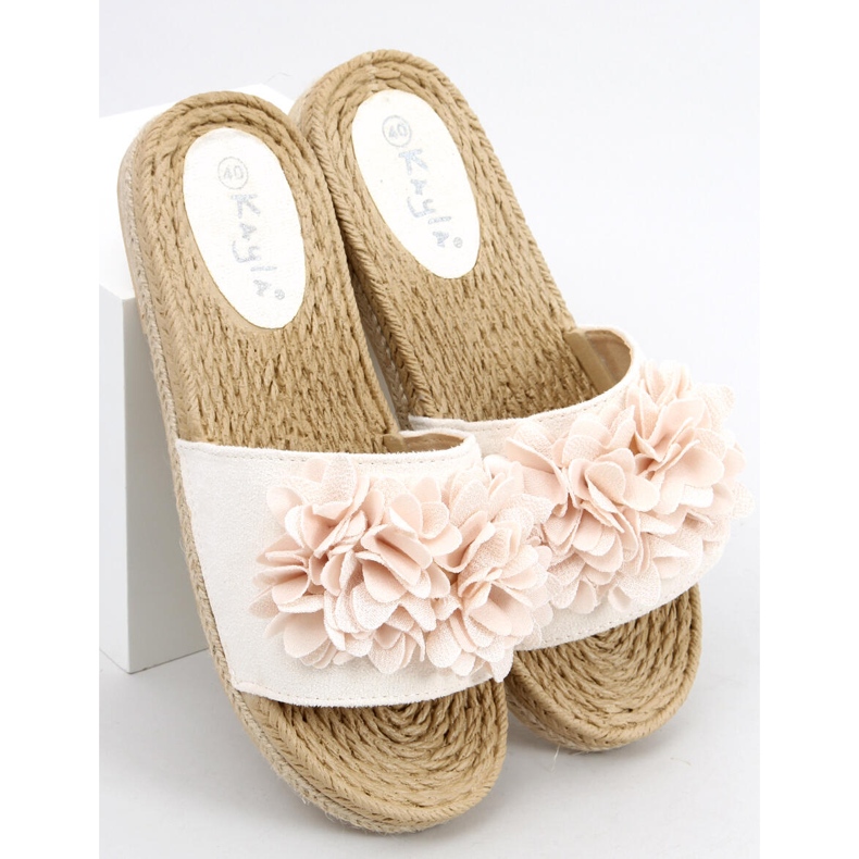 Blommig fiesta Primrose Beige tofflor 2