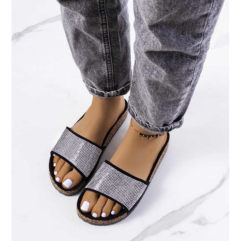 Jorja svarta sandaler på korksula 1