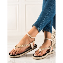 Seastar Flip-flops sandaler med en dekorativ kedja beige 2