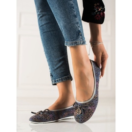 T.Sokolski Färgglad läderballerina mångfärgad 2