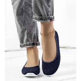 Holmen marinblå genombrutna ballerinor 1