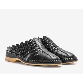 Breno svarta genombrutna tofflor 1