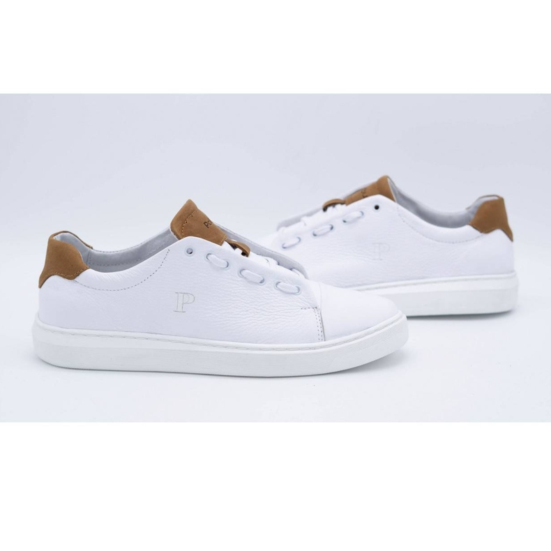 Polbut Sportskor i läder för män 2109 vit 4