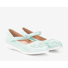 BM Gröna glänsande ballerinor för barn Alaja 1