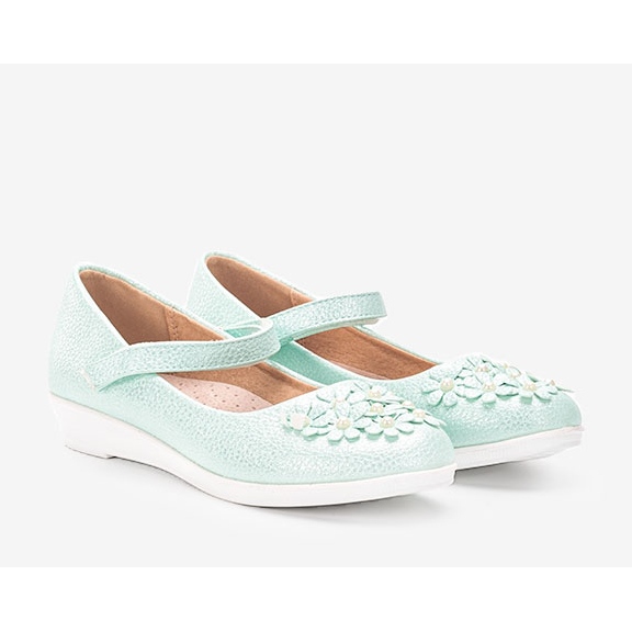 BM Gröna glänsande ballerinor för barn Alaja 1