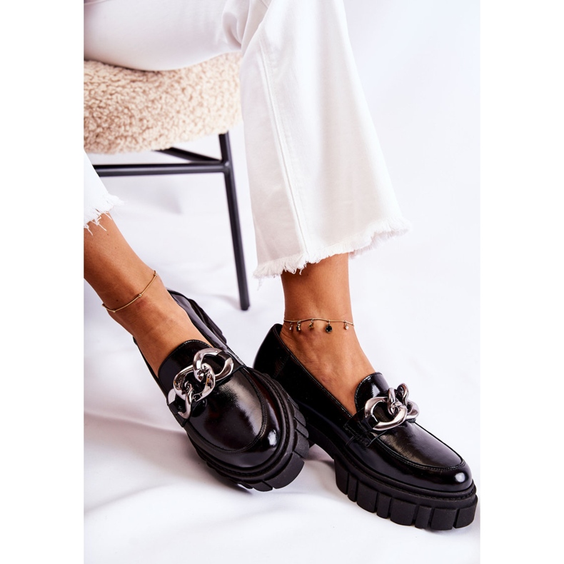 Dam Brogues Loafers Läder Svart-Silver Laura Messi 2339 1