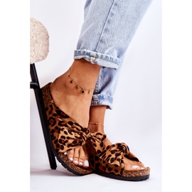 Wendy Brown och Black Cork Sole Tofflor beige brun svart 1