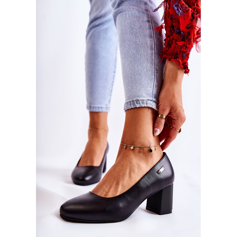 Läderpumpar på en stång Sergio Leone PB178 Svart 1