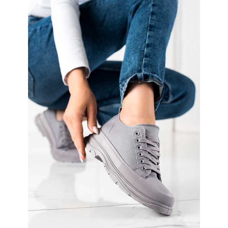 SHELOVET Sneakers på plattformen grå 1