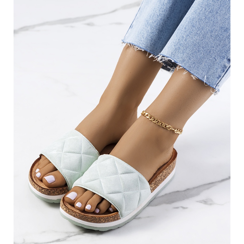 Gröna sandaler på Galts korksula 1