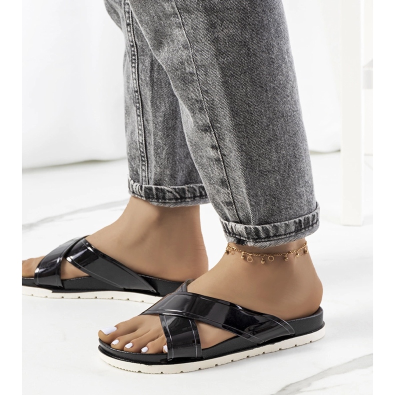 Svarta Nicolay tofflor för kvinnor 1