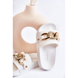 FK1 Gummitofflor för barn med en dekorativ kedja Vit Suzie 2