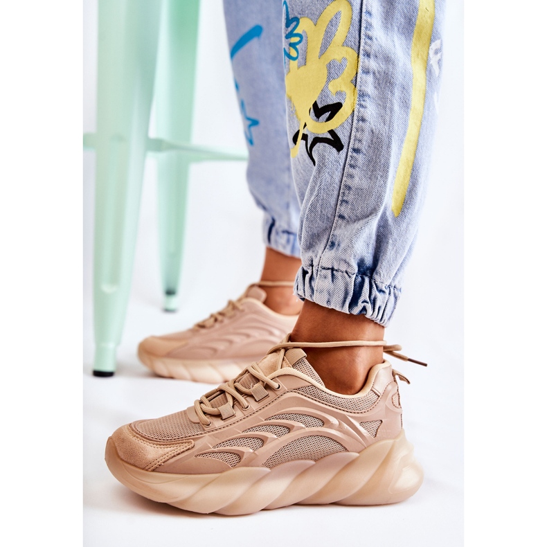 PM2 Fashionabla damsportskor Sneakers Beige Sollero gyllene 1