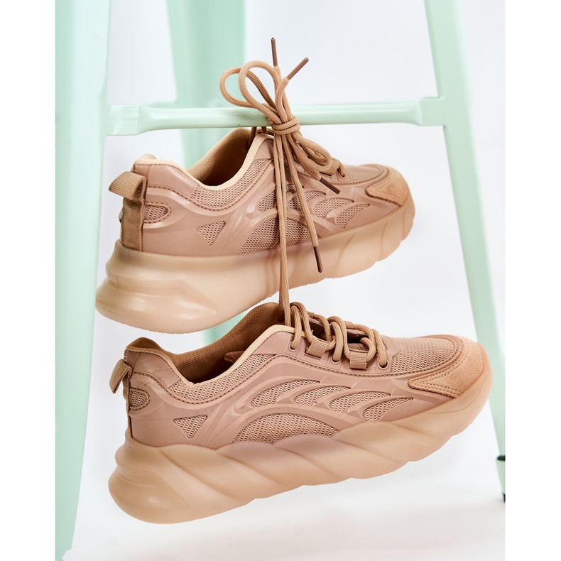 PM2 Fashionabla damsportskor Sneakers Beige Sollero gyllene 2