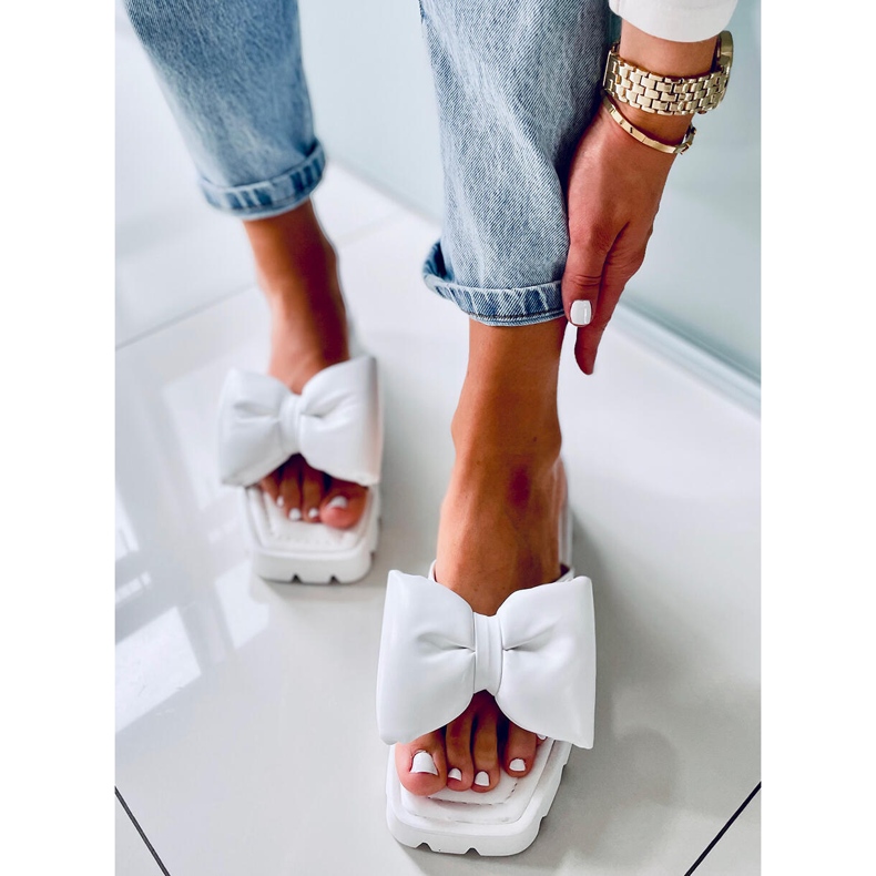 Keesha White High Sole Tofflor vit 1