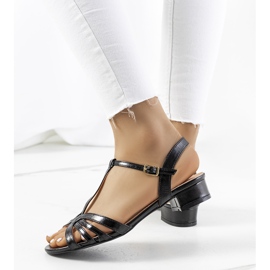 Svarta Halseasandaler för kvinnor 1