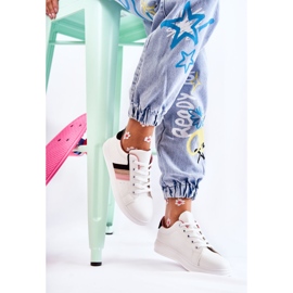 FK2 Damsportskor bundna i vitt Renesme svart rosa gyllene 1