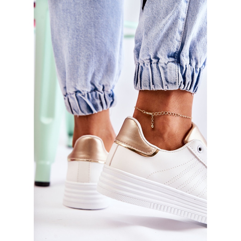 FK2 Vita sportskor för kvinnor Samanta gyllene 2