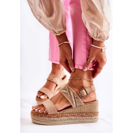 FE1 Mocka Wedge Sandaler Annabel Beige 2