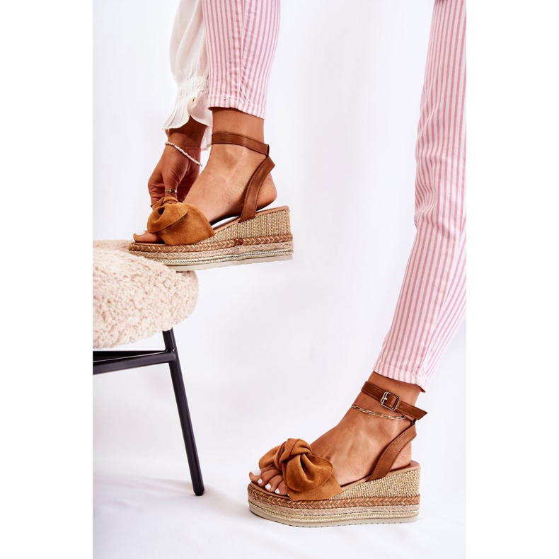 FE1 Mocka Wedge Sandaler Camel Natina brun 2