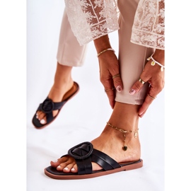 Fashionabla svarta Sansa-tofflor för kvinnor 1