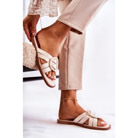 FE1 Fashionabla beige Sansa-tofflor för kvinnor 2