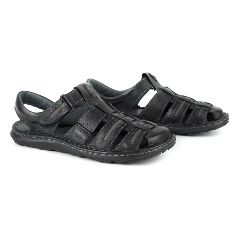 Olivier Sommarsandaler i läder för män 230MA svart 2