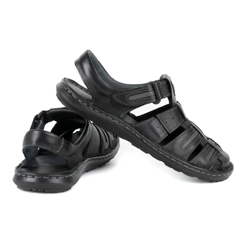 Olivier Sommarsandaler i läder för män 230MA svart 3