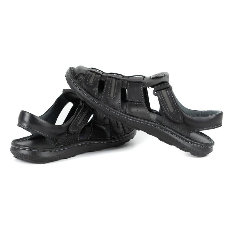 Olivier Sommarsandaler i läder för män 230MA svart 4