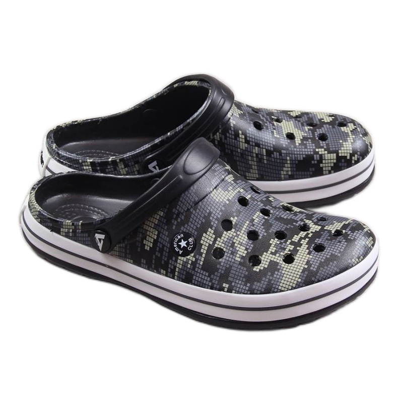 American Club M AM579A svarta camo tofflor 1