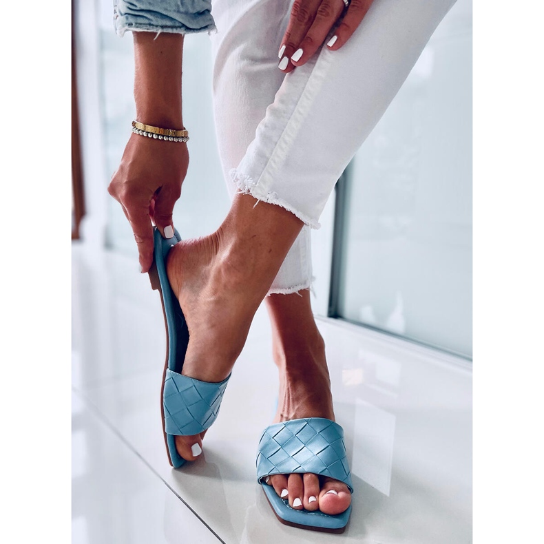 Tofflor med fyrkantig sula Sahar LT.BLUE blå 1