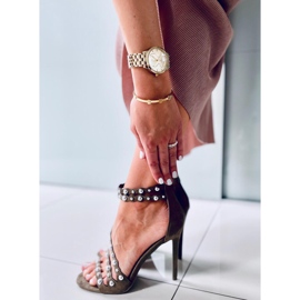 Sandaler på en högklackad Noelle Army Green grön 2