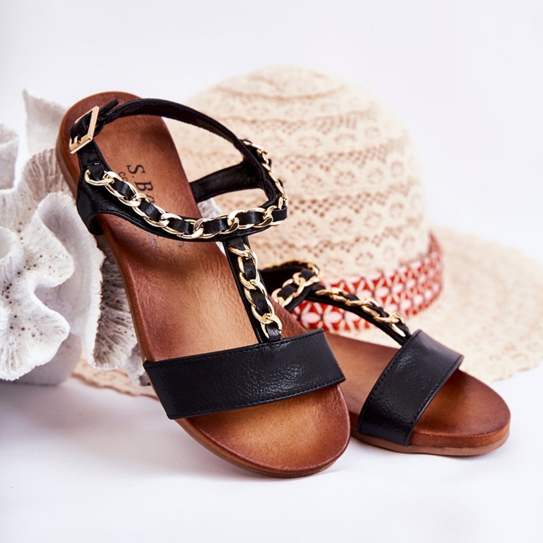 S.Barski Barnsandaler Med Spänne Svart Letto 1