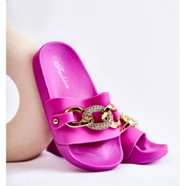 FK1 Gummitofflor för barn med en dekorativ kedja Fuchsia Suzie rosa 1