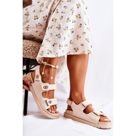 S.Barski Lädersandaler för kvinnor med beige Halis-dekoration 2