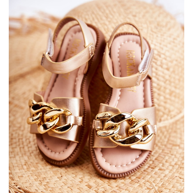 FR1 Barnsandaler Med Golden Layra kardborre ['gyllene'] gyllene 2