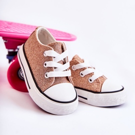 Barnsneakers Knyt Rose Gold Wella gyllene gyllene 1