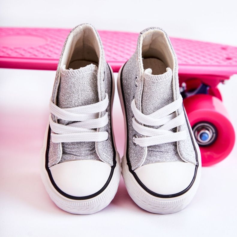 Barnsneakers High Silver Catrina 2