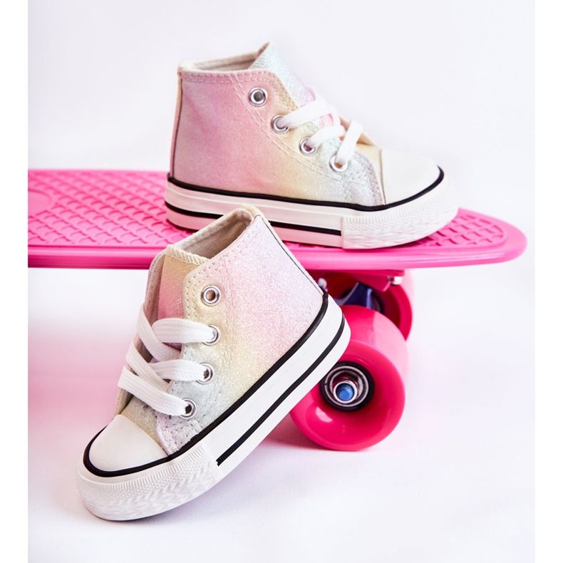 Höga Sneakers för barn Multicolor Blanka rosa rosa 2