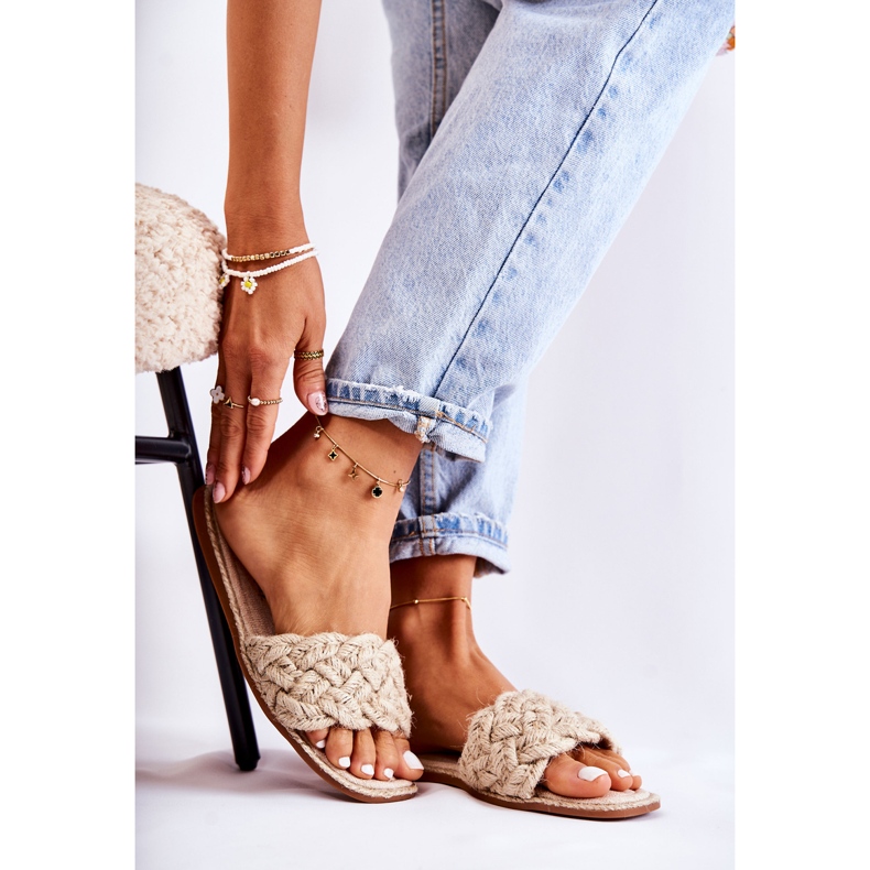 PS1 Beige flätade tofflor för kvinnor Maraya 1