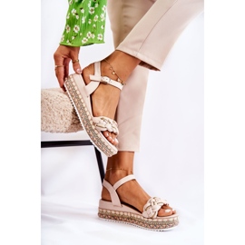 PS1 Damsandaler Beige Chaves gyllene 2