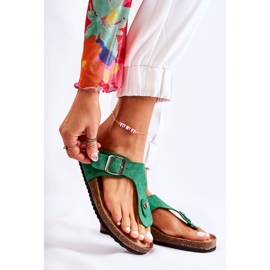 FB1 Damtofflor Med Spänne Grön Elina 2