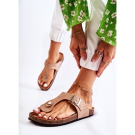 FB1 Damtofflor Med Spänne Beige Elina 2