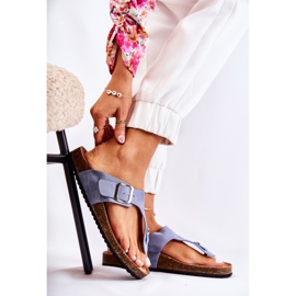 FB1 Damtofflor Med Spänne Blå Elina 1