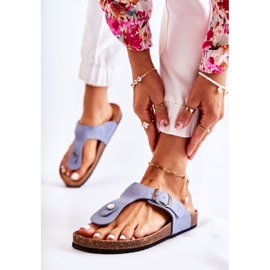 FB1 Damtofflor Med Spänne Blå Elina 2